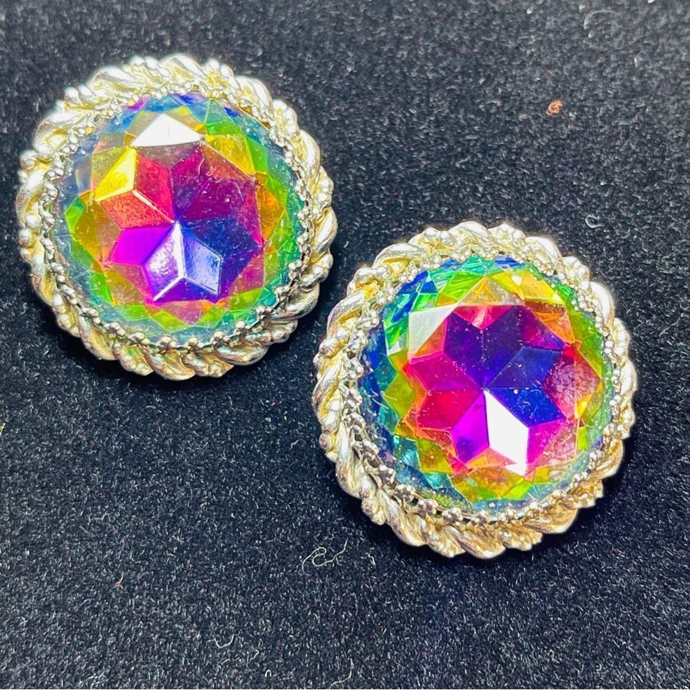 Vintage 1950’s Elsa Schiaparelli Faux Watermelon Tourmaline Clip Earring… - Picture 3 of 17